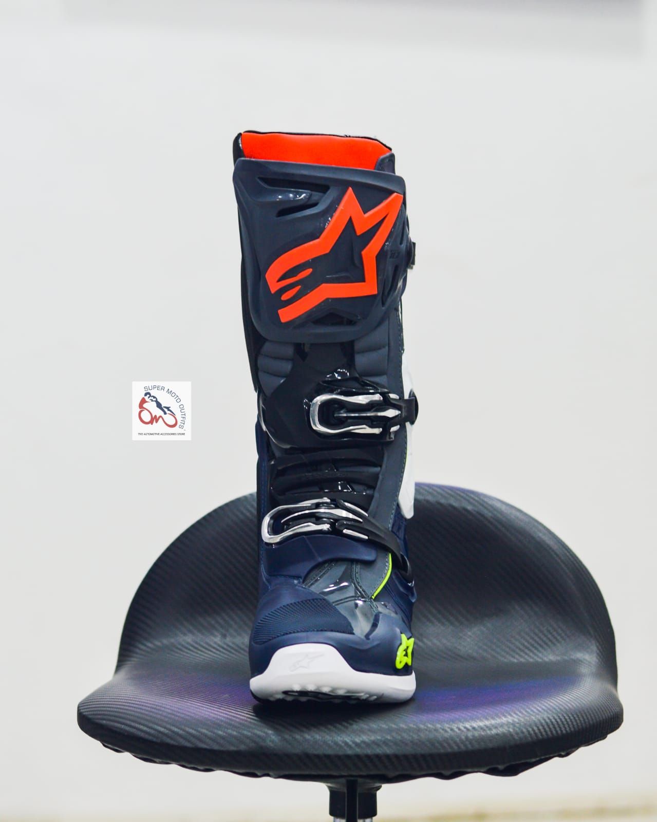 Alpinestars Tech-10 Boots Dark Grey/Dark Blue/Red
